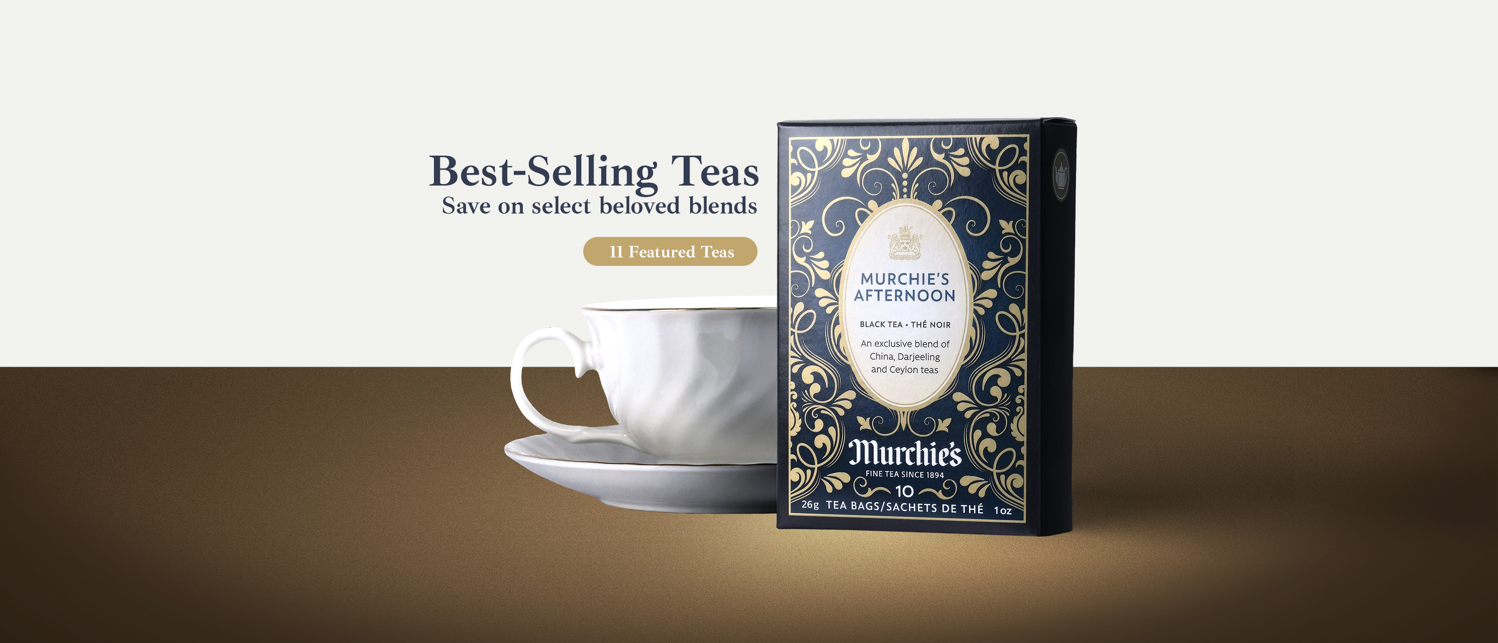 Murchie's Afternoon tea, a beloved traditional black tea blend for easy sipping.
