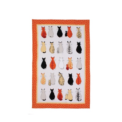 Cats in Waiting Cotton Tea Towel